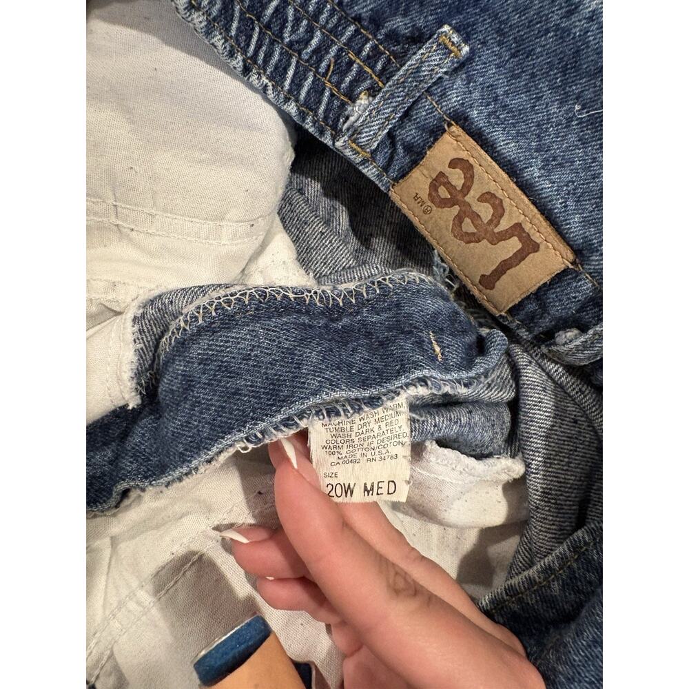 Vintage 90s Lee Women’s High Rise Denim Shorts 20W Made USA Blue Jean - Picture 8 of 10